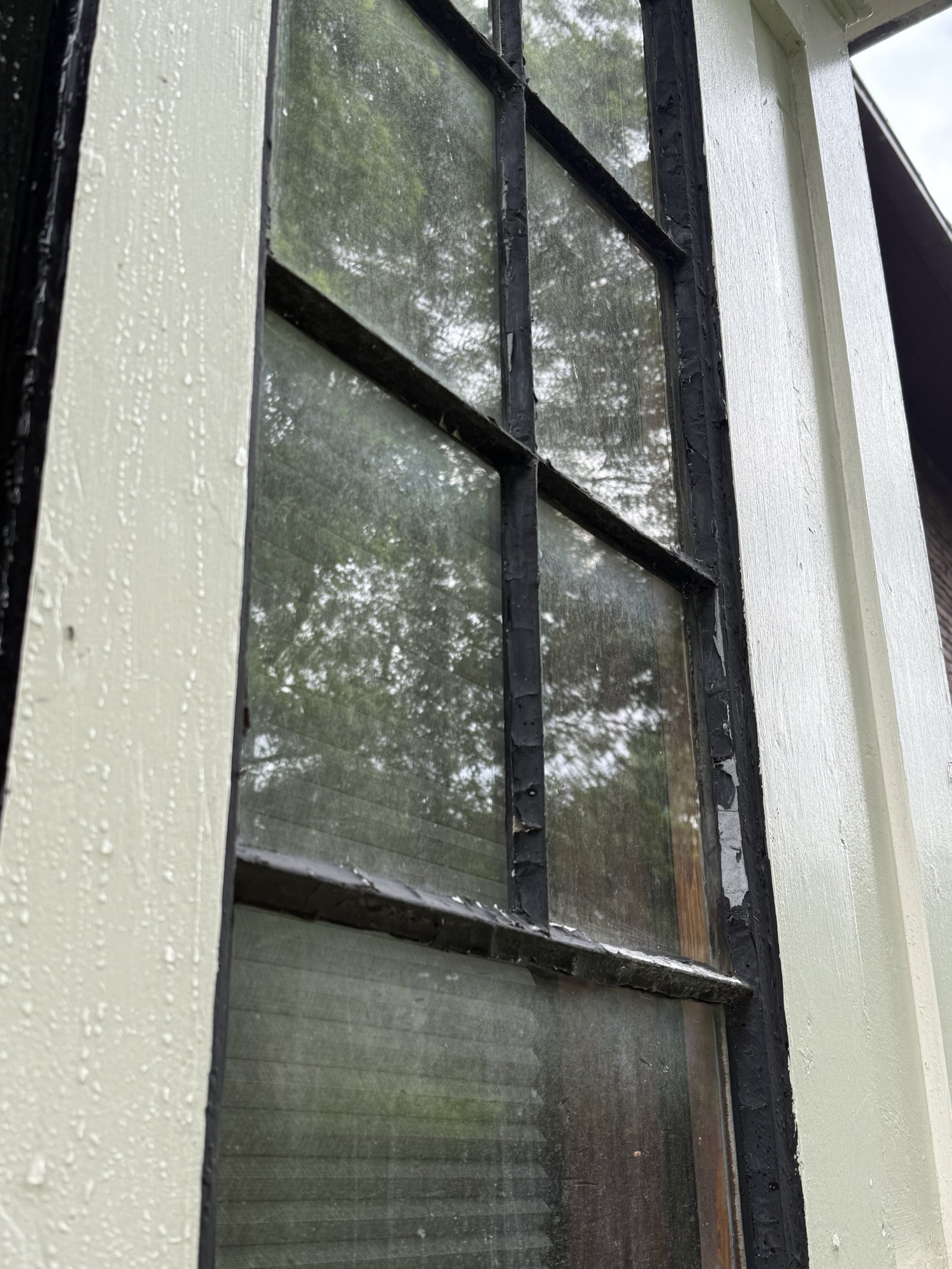 Window glass before cleaning